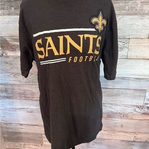 Majestic Black and Gold New Orleans Saints Football Short Sleeve Tee
